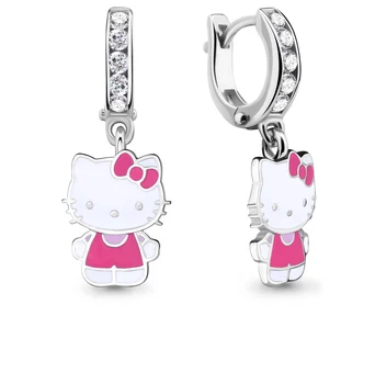 

Silver earrings with cubic zirconia and enamel sunlight sample 925