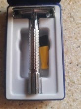 Afeitadora de seguridad para hombre, afeitadora Manual tradicional de doble filo cromado, afeitadora de seguridad + 1 hoja + 1 Estuche De Viaje profesional para el cuidado del cabello y la barba