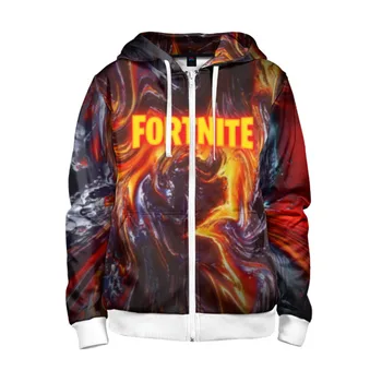 

Children's sweatshirt 3D with zipper Fortnite liquid fire