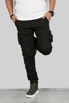 

DeepSEA Male Khaki Slim Fit Cargo Pants Military Tactical SWAT Hip Hop Rap Harajuku Harem Joggers Casual Street Wear 1801572