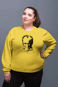 

Angemiel Wear ATATURK Portrait Yellow Women Sweatshirts