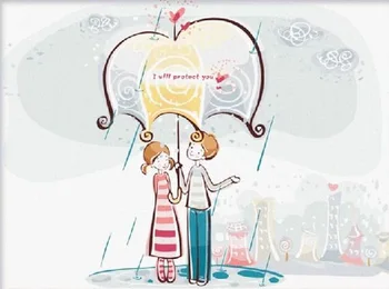 

Painting by Numbers Premium: Together under the umbrella