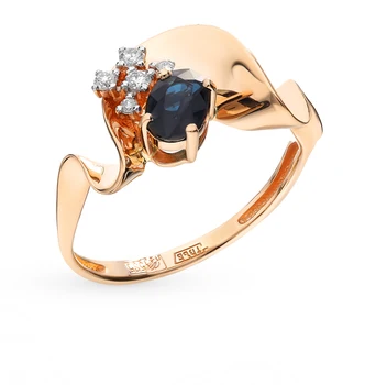 

Gold ring with sapphires and diamonds sunlight sample 585