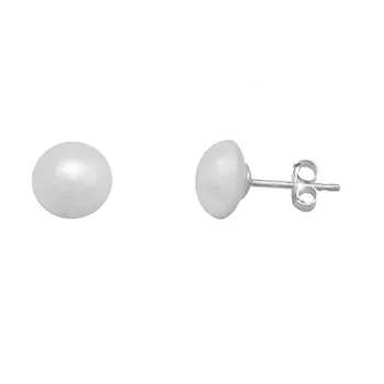 

Earrings 925 silver m mm plated pearl mabé 9 mm closure [9397]