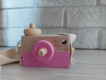 Lindo bebé juguetes de madera colgando de fotografía de cámara de juguetes para los niños Montessori juguete para regalo de los niños DIY regalos