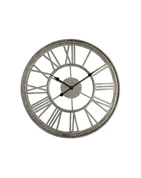 

Mobili Rebecca Round Wall Clock Grey Iron Retro Roman Numerals 70x70x3,5