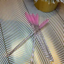 MEISHENJIE-brochas de maquillaje desechables para pestañas, varitas de rímel con mango de diamante, herramientas de extensión de pestañas, 5-50 Uds.