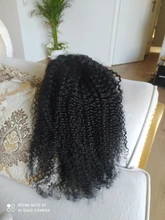 RESHINE-Peluca de pelo rizado de Mongolia, cabello humano con encaje frontal 13x4, 180%, 13x6, cierre de encaje rizado, prearrancado