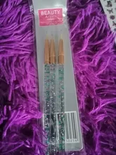 3 unids/set/7/9/11mm lentejuelas arte de uñas acrílico francés pintura cepillo flor diseño rayas líneas de DIY de dibujo pluma herramienta de la manicura