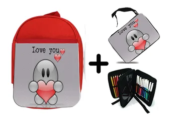 

PACK BACKPACK NETWORK AND CASE I LOVE YOU school