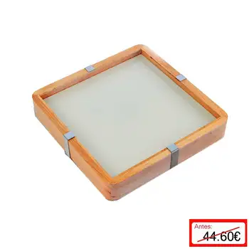 

Plafon ceiling Oak wood and square ceiling lamp