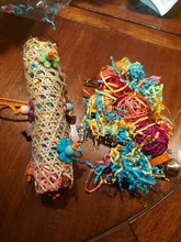 Juego de juguetes para pájaros, Set de 3 unidades por lote para trituradora de loros, jaula colgante variada de forrajeo, estante para masticar pájaros, juguetes para mascotas, juguete para loros molares