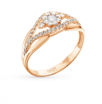 

Gold ring with diamonds sunlight sample 585