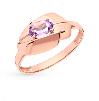 

Gold ring with amethyst sunlight sample 585