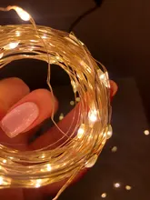 Led-Strip Garland Battery-Operated Party-Decoration Fairy Silver Christmas Wedding Copper