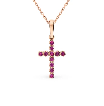 

Gold pendant with rubies sunlight sample 585