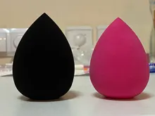 Aplicador de maquillaje negro, esponja supersuave, licuadora de polvo, base suave, contorno, difuminado