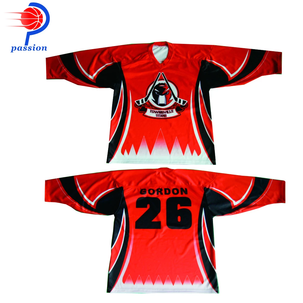 Orange Black Ice Hockey Jersey With Custom Team Logoshockey jerseyice