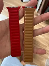 Correa de enlace de cuero para Apple watch, banda de 44mm, 40mm, 38mm, 42mm, pulsera de bucle magnético original, iWatch seires 3, 5, 4, 6 SE