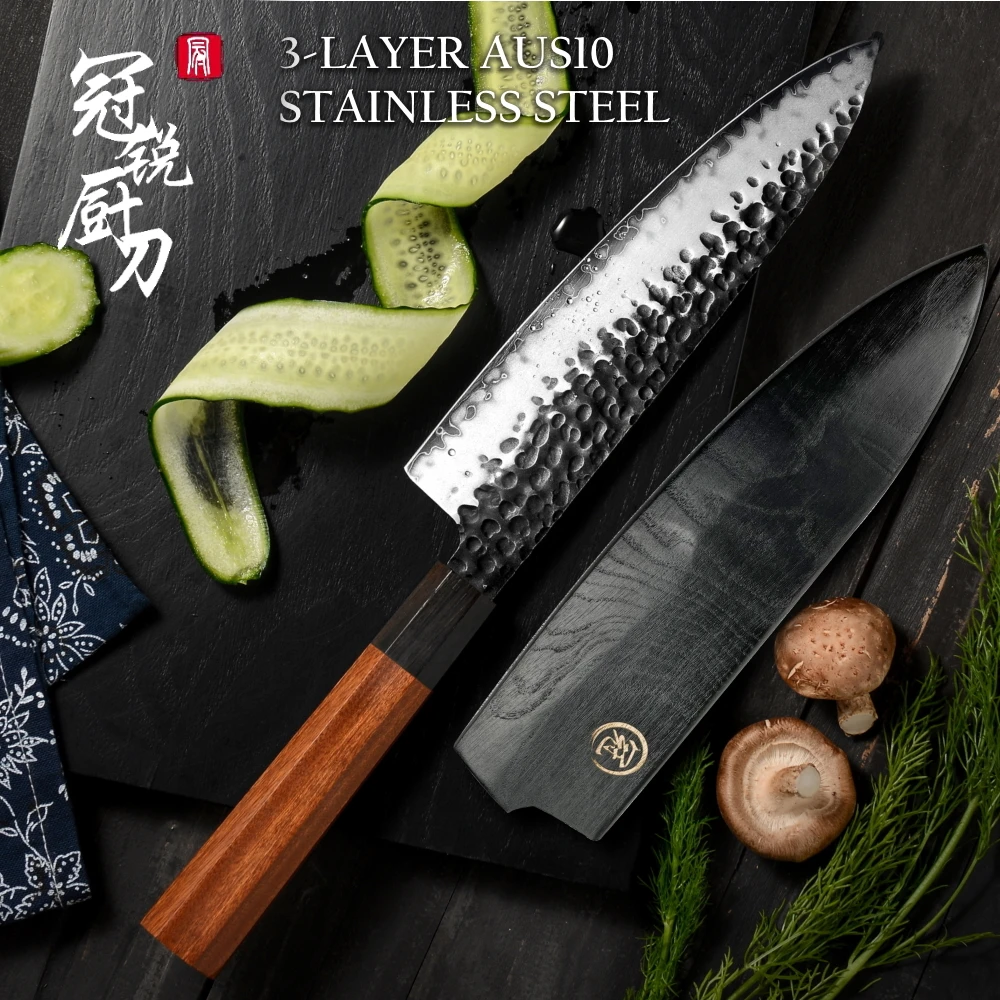 TUO Cutlery Chef knife - Japanese Damascus AUS-10 HC Stainless Steel  Kitchen Chefs Knife - Non-slip Ergonomic G10 Handle - 9.5'' - AliExpress