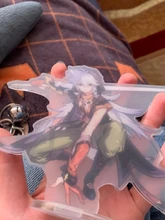 Genshin-Juego de mesa con base para disfraz de personaje, modelo de placa con base, modelo de figura de acrílico, ventiladores para decoración, regalo, Zhongli Mona Xinyan