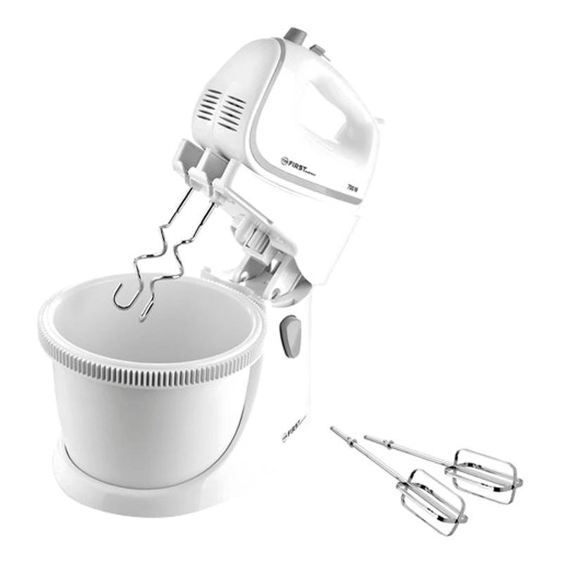 Миксер FIRST FA-5257-2 White(Турборежим, мощность 700 Вт, 5 скоростей, чаша 2,5 л, защитная крышка на чашу