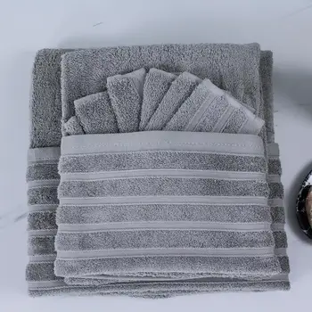 

Free shipping towel set 3 PCs plain 100% cotton purple HOME COLOR Gray