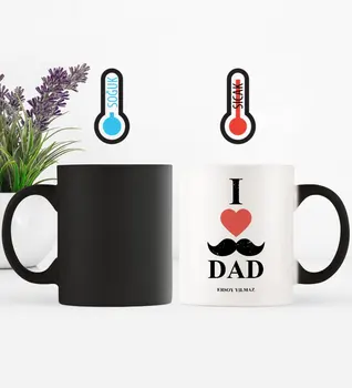 

Father's Day Custom I Love Dad Magic Mug Cup-2