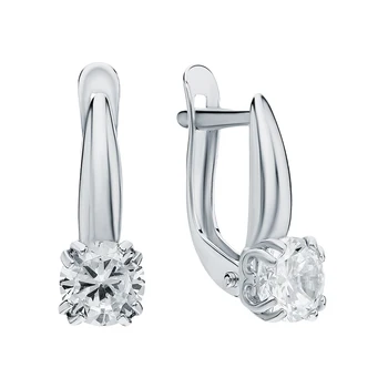

Silver earrings with cubic zirconia sunlight sample 925 test
