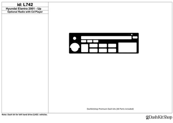 

Interior trim for Hyundai Elantra 2001-UP. Set L813.