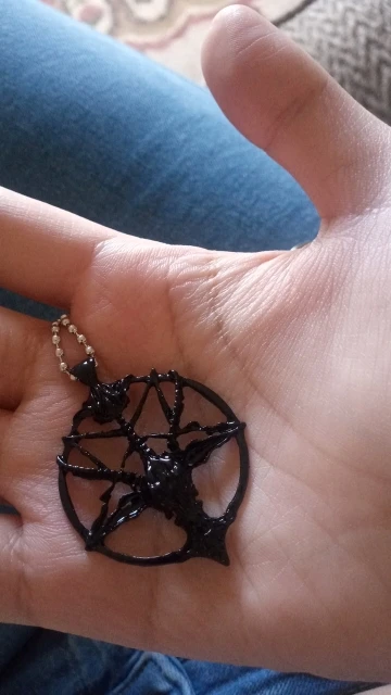 Chain Necklace with Goat Head Pentagram Pendant photo review