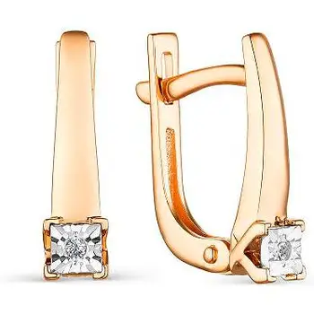 

Alcor earrings with 2 diamonds in red gold