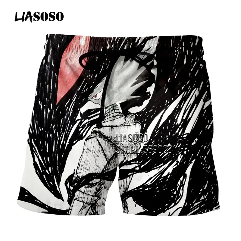 LIASOSO, шорты с 3D принтом, аниме, Boku, No Hero Academy, повседневные летние шорты, пляжные шорты, мужские спортивные штаны в стиле хип-хоп, G3138