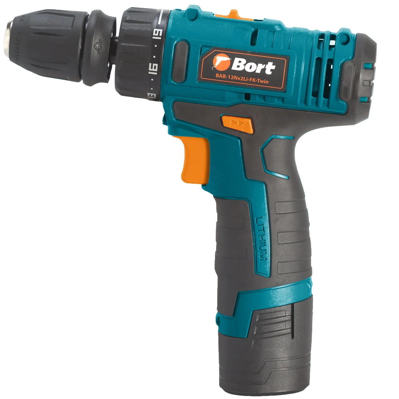 Дрель-шуруповерт аккумуляторная Bort BAB-12Nx2Li-FK-Twin (Li-ion аккумулятор 12 в 1,3А.ч, съемный патрон, 2 скорости, кейс))