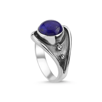 

Silver 925 Sterling Lapis Lazuli Stone Handwork Ring