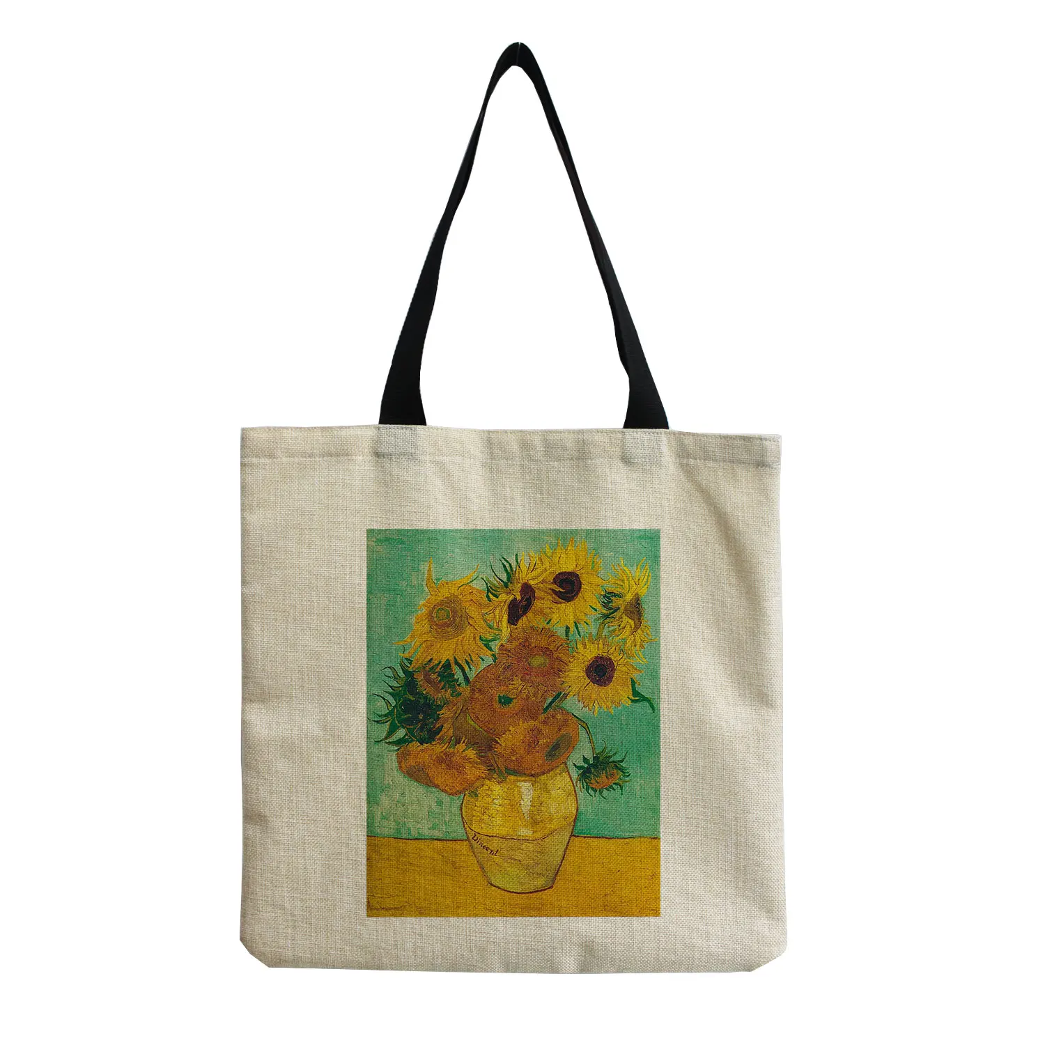 New Van Gogh Oil Painting Tote Bag Retro Art Fashion Travel Bag Women Portable Eco Shopping High Quality Foldable Handbag Ladies 