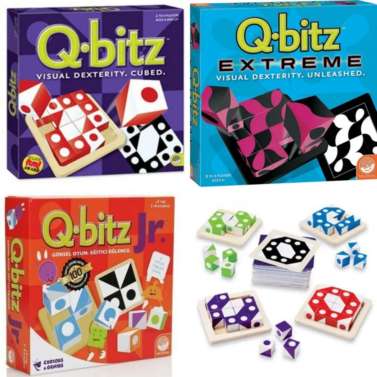 Mindware Q-Bitz Pattern Matching Fun Board Games for Family Game Night |  Ages 8 and up 2-4 Players