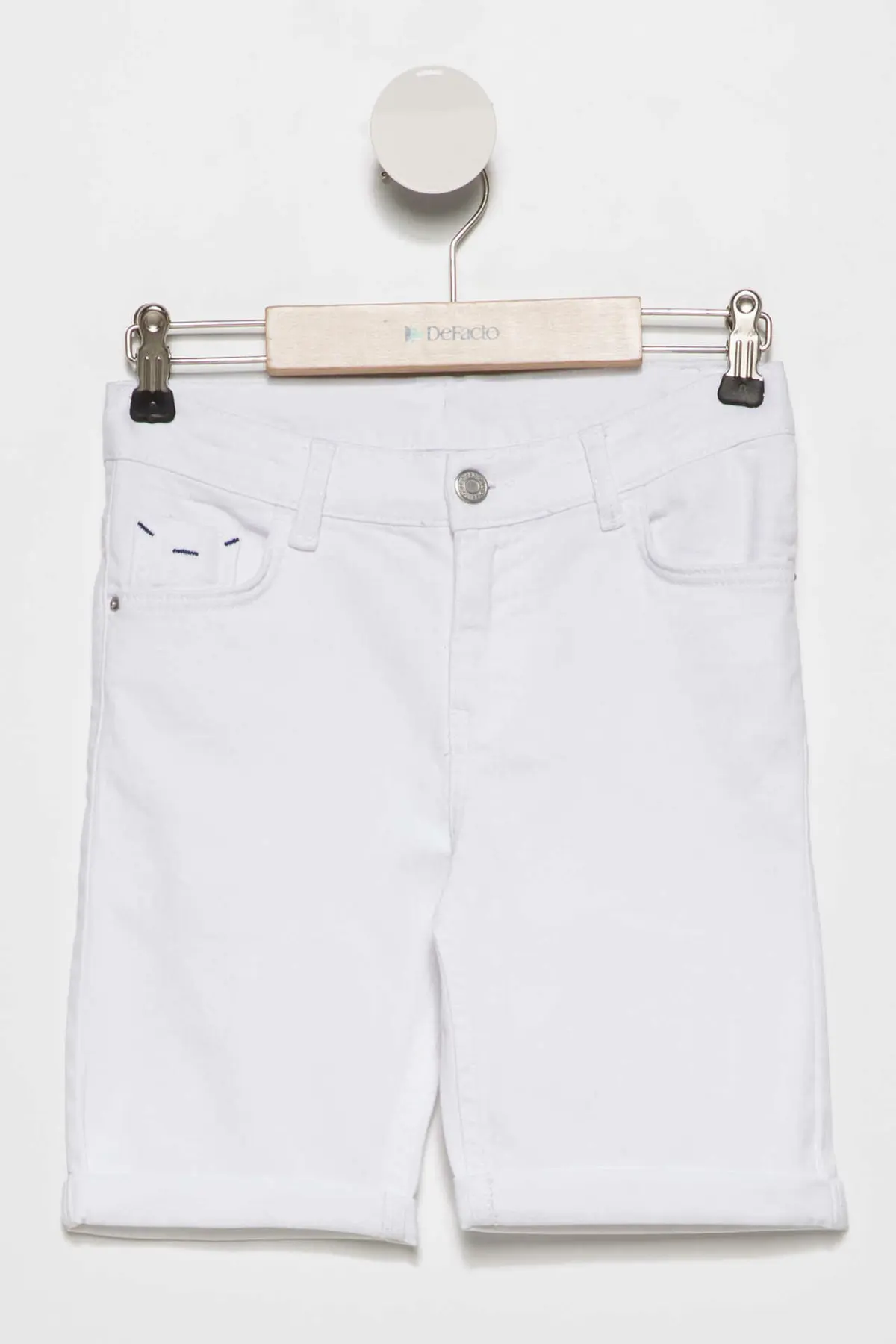 

DeFacto New Boy Fashion Cotton Short Pants Kids Casual White Button Shorts Boys High Quality Bottoms Summer - I3874A618SP
