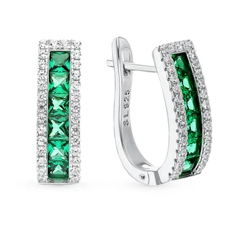 

Silver earrings with cubic zirconia sunlight sample 925