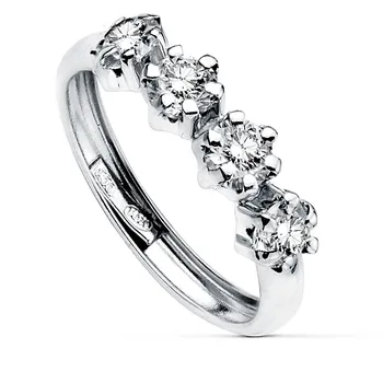 

Ring 18k white gold coffee zircons 4mm. Woman