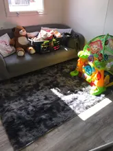 Alfombra gris teñida de felpa, suave, antideslizante, para sala de estar, dormitorio, absorción de agua