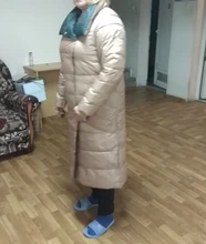 Luzuzi-Chaqueta de plumón de doble cara con cuello alto para mujer, Parkas largas acolchadas cálidas con doble botonadura de plumón de pato blanco para invierno