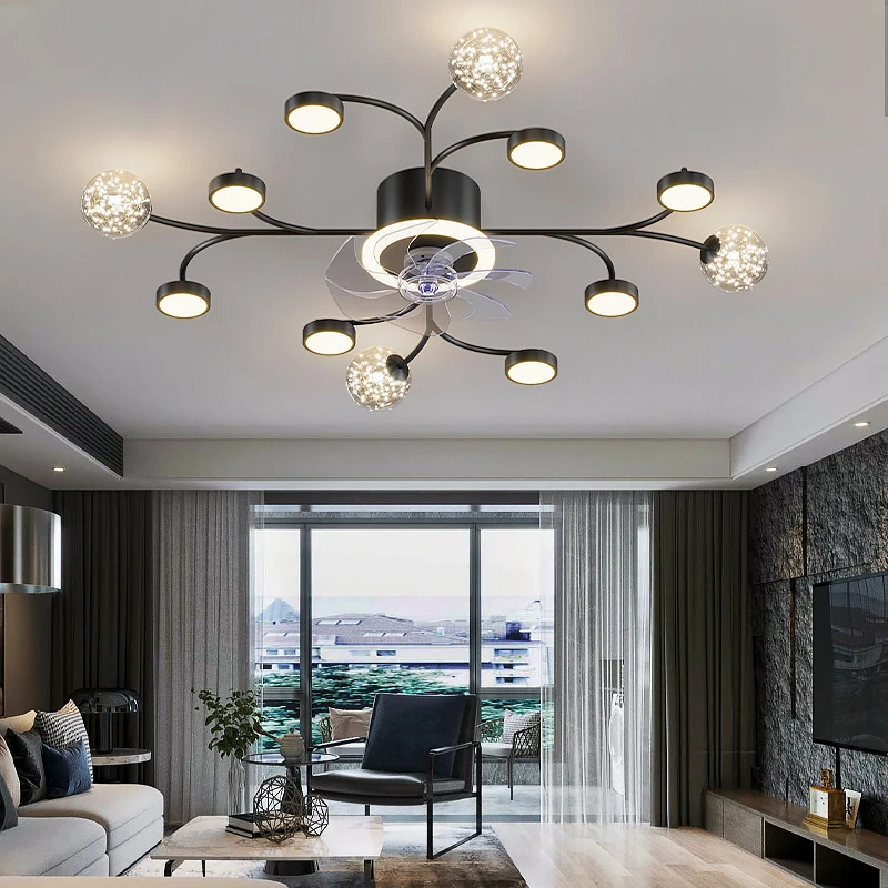 Living room decoration bedroom decor led ceiling fans with lights remote control dining room ceiling fan light indoor lighting