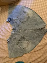 SeeBeautiful-Mini pantalón vaquero para mujer, pantalón vaquero, holgado, con bolsillos, cintura media, con cordones, para verano y otoño, 2020