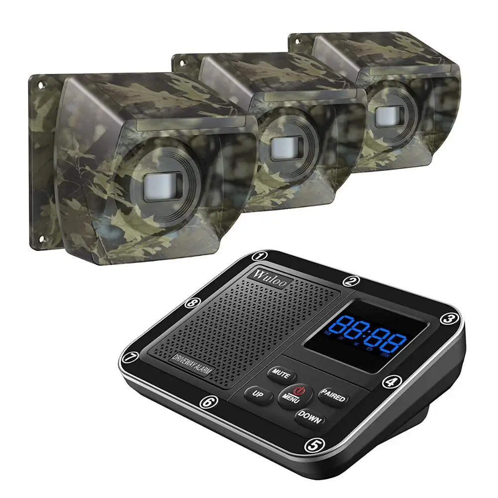 Wuloo Driveway Alarm Wireless Home & Garden Security System 1/3 Mile Long Range Outdoor Weather-proof Motion Directors | Безопасность