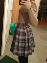 QRWR-minifaldas plisadas para mujer, faldas de cintura alta, estilo coreano japonés, a cuadros, para verano, 2021