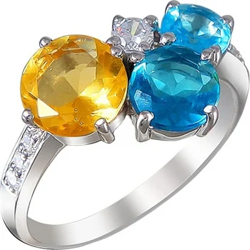 

Esthete ring with citrine, topaz and cubic zirconia