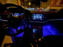 Tira de luces LED RGB con control remoto por voz para coche, diseño Interior, decorativa, Ambiental dinámico