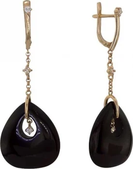 

Aloris earrings with cubic zirconia and Onyx Red Gold