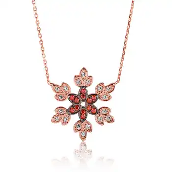 

925 sterling Silver Snowflake Lady Necklace